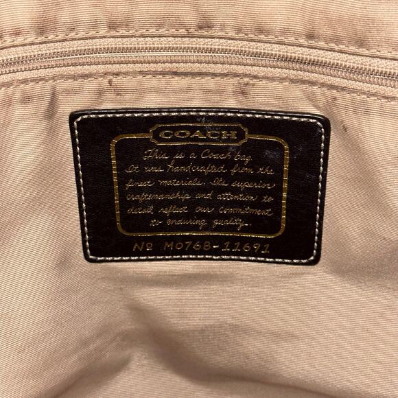 Coach Signature Jacquard Beige & Brown Tote Bag - Picture 6 of 6